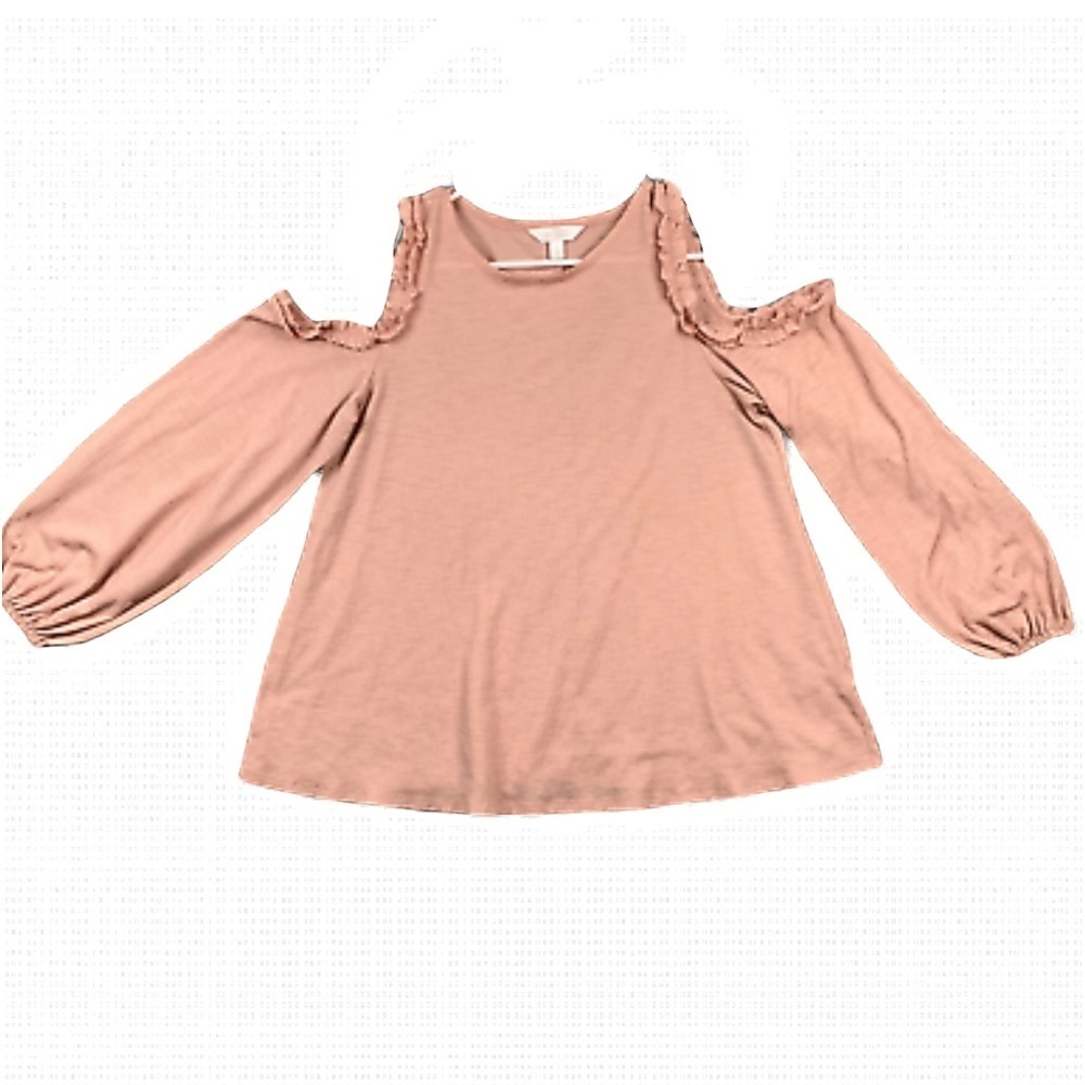 🔴 LC Lauren Conrad Blush Pink Cold Shoulder blouse size Medium